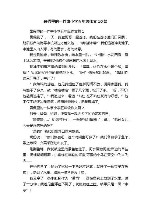 暑假里的一件事小学五年级作文10篇