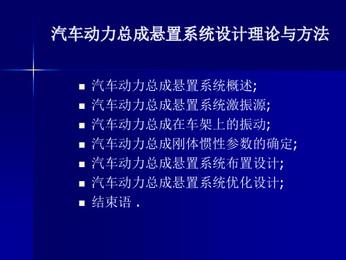 汽车动力总成悬置系统优化设计PPT课件