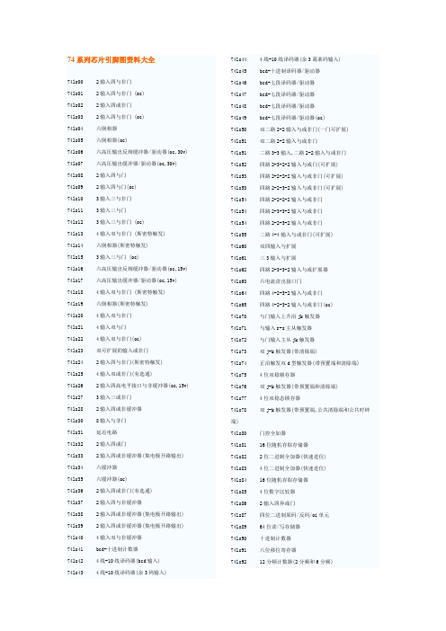 74系列芯片引脚图资料大1