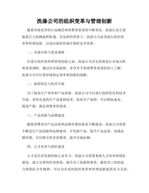 洗涤公司的组织变革与管理创新