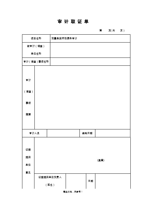 审计取证单(最新模板)