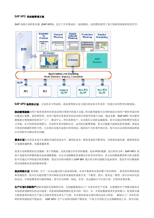 SAP APO 供应链管理方案