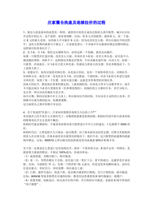 庄家震仓洗盘及连续拉价的过程