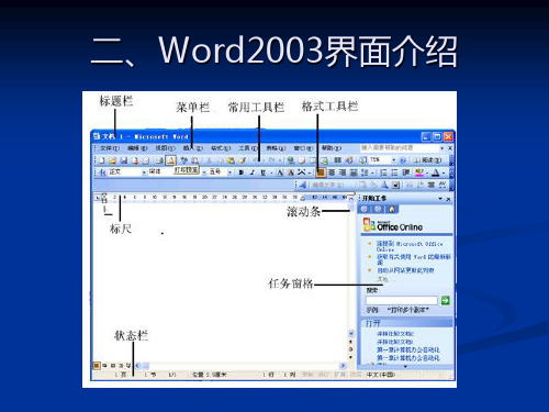 Word2003界面介绍