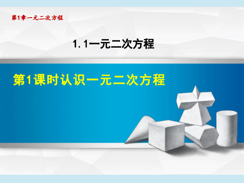 苏科版九年级上册数学第1章 一元二次方程 认识一元二次方程