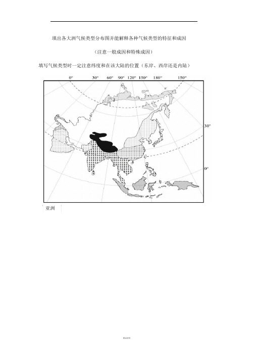 各大洲气候类型空白图