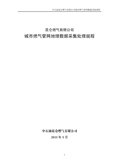 城市燃气管网数据采集处理规程