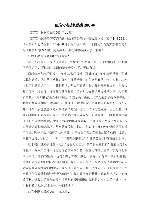 红岩小说读后感300字