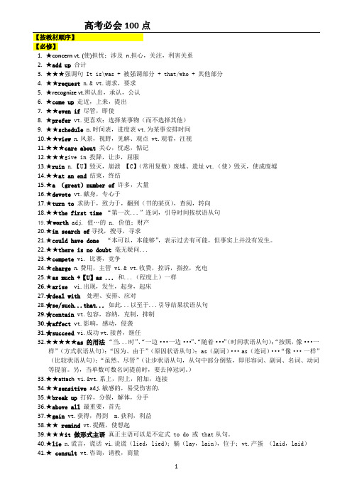 高考必会100点 含详解 较全