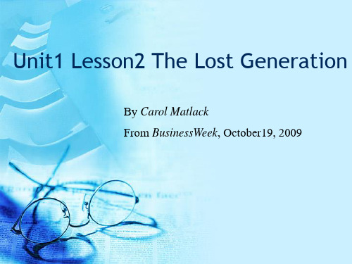 Unit1 Lesson2 The Lost Generation 美英报刊选读