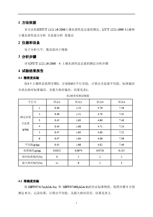 NYT 1121.16-2006土壤水溶性盐总量  方法证实