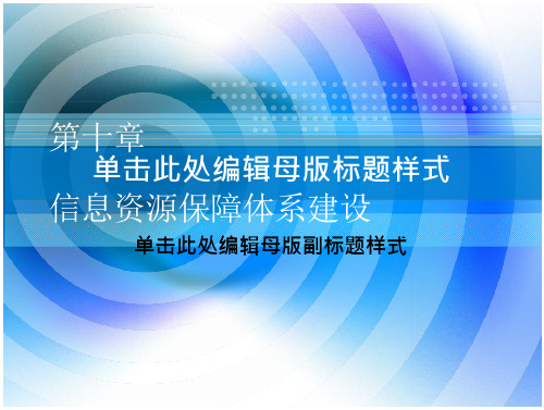 信息资源建设_第十章_信息资源保障体系建设教材教学课件