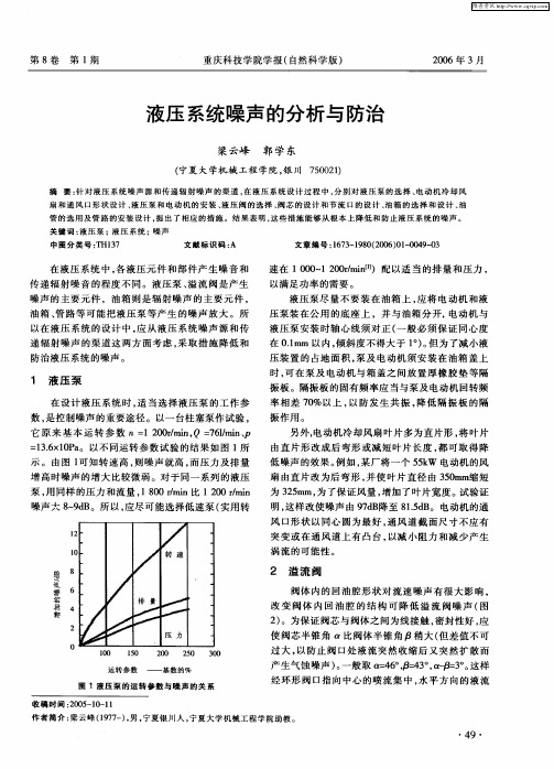 液压系统噪声的分析与防治