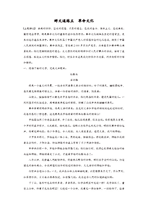 2020版高考语文(浙江)一轮练习：阅读突破 第二章 专题二 群文通练五含解析