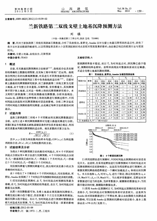 兰新铁路第二双线戈壁土地基沉降预测方法
