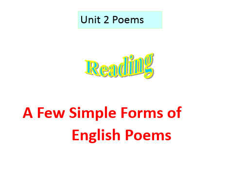 人教版英语选修六Unit 2 poems(A few simple forms of English