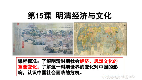 历史-统编版版必修中外历史纲要上明至清中叶经济与文化 PPT(教学课件)