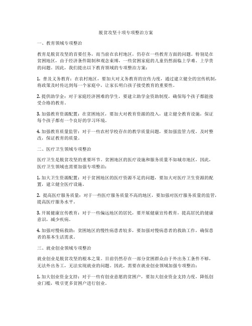 脱贫攻坚十项专项整治方案