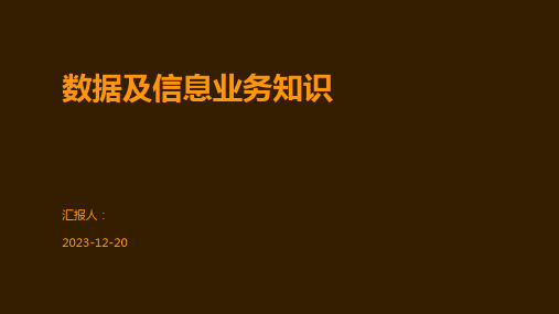 数据及信息业务知识