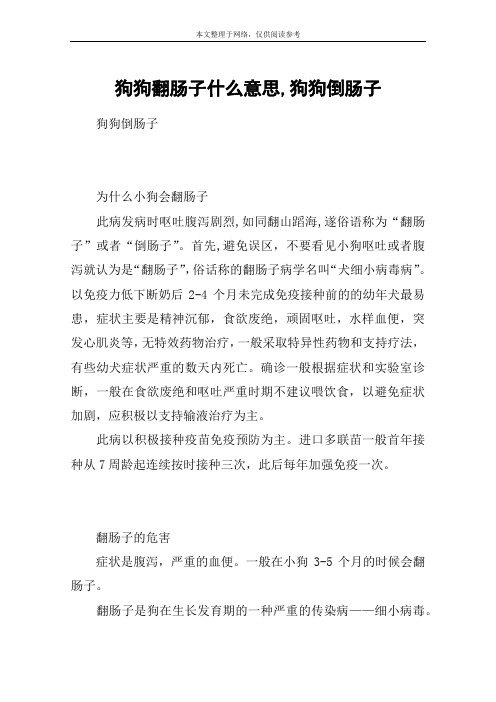 狗狗翻肠子什么意思,狗狗倒肠子