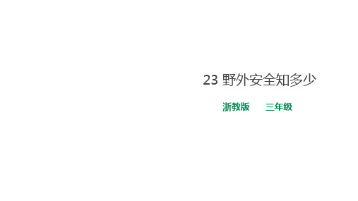 专题教育《人 自然 社会》浙教版三年级下册第23课野外安全知多少课件