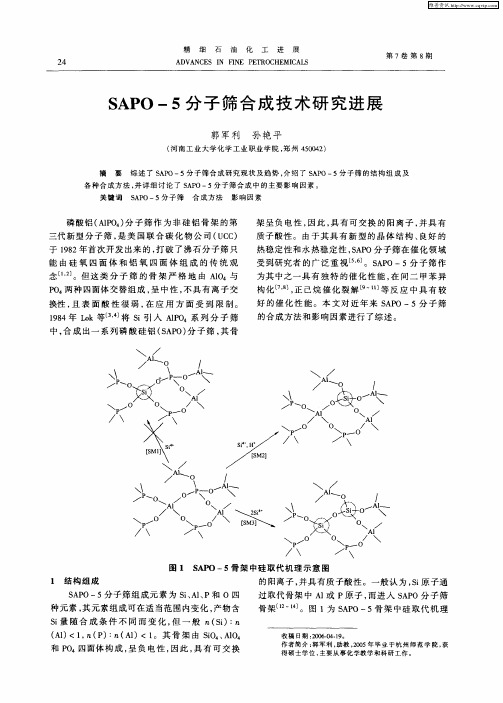 SAPO-5分子筛合成技术研究进展