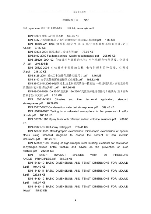 德国标准目录--DIN