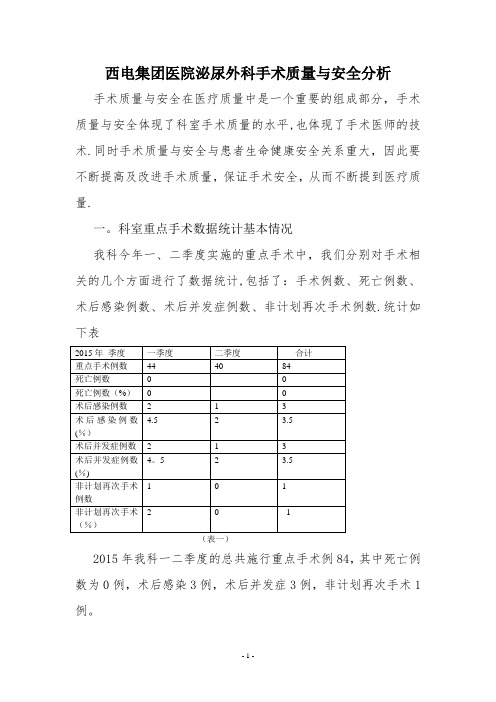 手术质量与安全分析总结【范本模板】