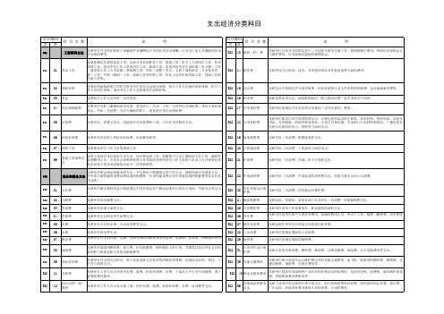 支出经济分类科目