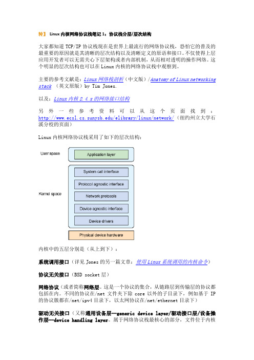 Linux网络协议栈笔记