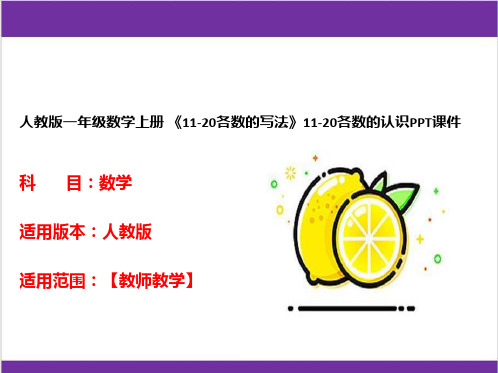 人教版一年级数学上册 《11-20各数的写法》11-20各数的认识PPT课件 