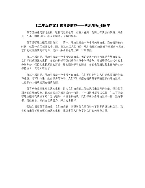 【二年级作文】我喜爱的花——落地生根_650字