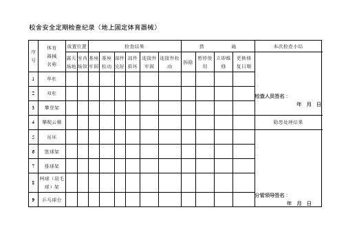 校舍安全排查记录表