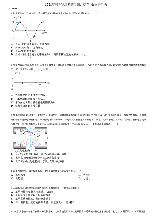 2024年高考物理易错专题：热学.docx进阶版