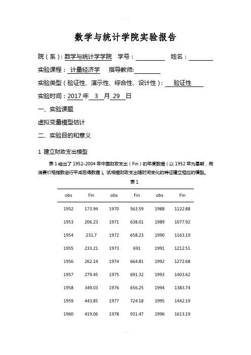 计量经济学-虚拟变量模型估计-Eviews6