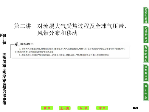 金版湘教地理必修一对流层大气的受热过程及全球气压带风带的分布和移动公开课一等奖优质课大赛微课获奖课件