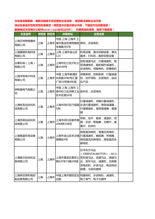 新版上海市步进机工商企业公司商家名录名单联系方式大全63家