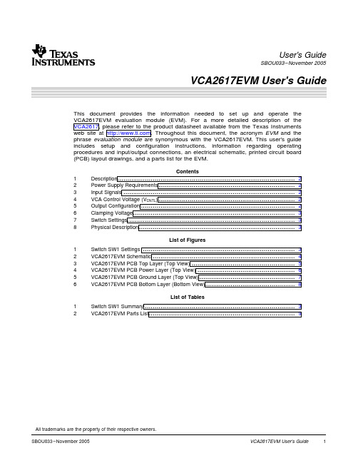 VCA2617EVM User's Guide