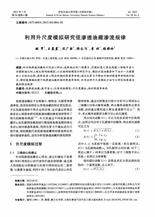 利用升尺度模拟研究低渗透油藏渗流规律