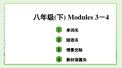 中考英语外研版教材单词语境分册练习八年级(下) Modules 3-4