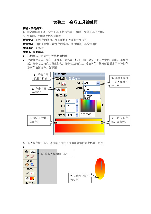 实验二  flash中变形工具的使用