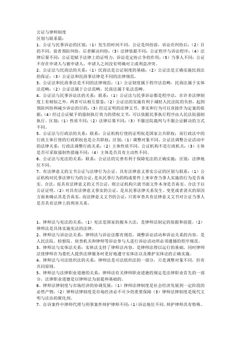 公证与律师制度区别与联系篇