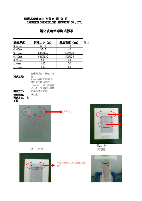 钢化玻璃钢球测试标准