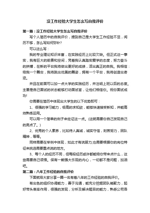 没工作经验大学生怎么写自我评价