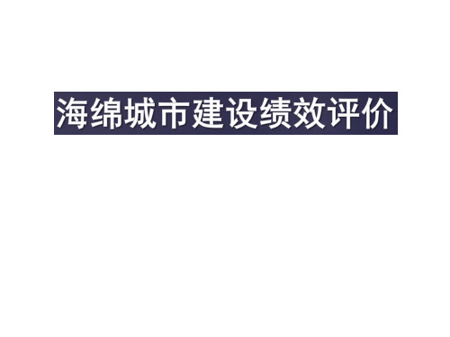 海绵城市建设绩效考核