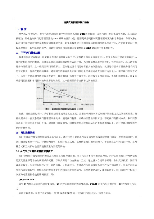 汽轮机顺序阀门控制参数整定