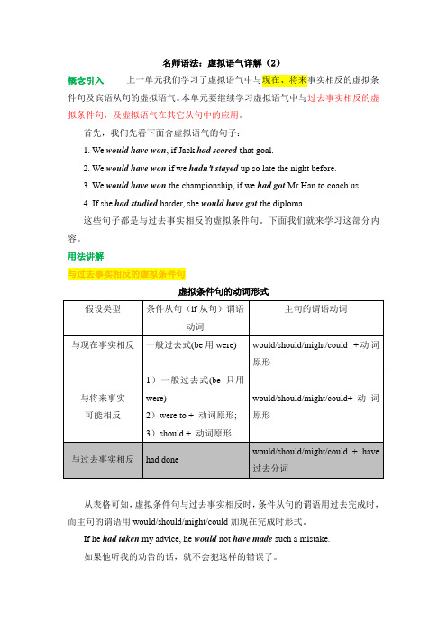 人教版高中英语选修6 名师语法：虚拟语气详解(2)