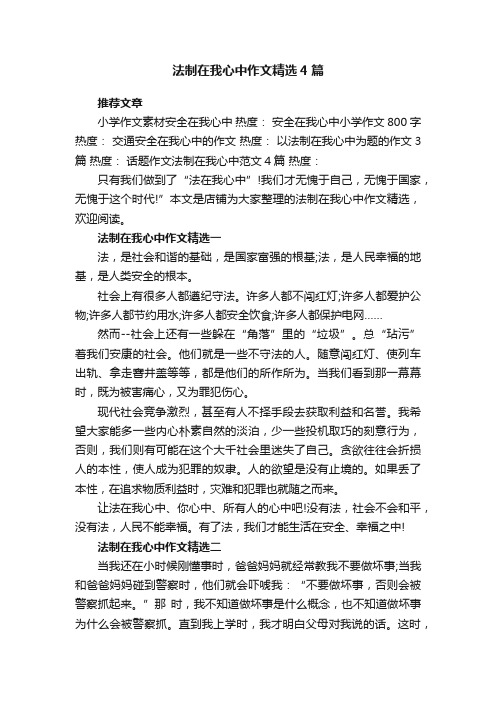 法制在我心中作文精选4篇