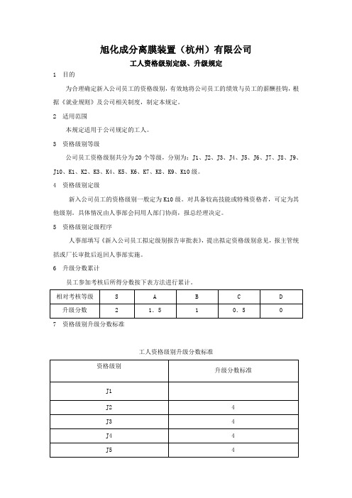 工人资格级别定级、升级规定20061022