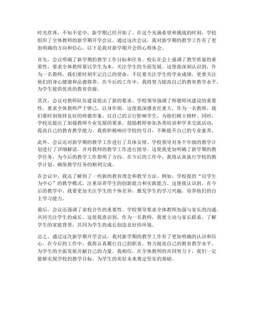 教师新学期开会心得体会